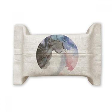 Imagem de Suporte de capa de papel para lenços faciais abstratos para aquarela, bolsa de linho de algodão
