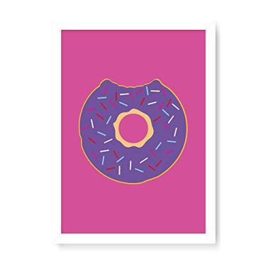Imagem de Arte Maníacos Quadro Decorativo Donut Roxo - 23x16,25cm (Moldura em laca branca)