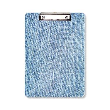 Imagem de Forro de cowboy jeans têxtil prancheta pasta, bloco de escrita A4