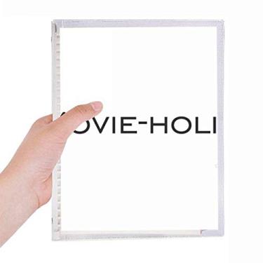 Imagem de Caderno estiloso com palavras "holic" em folhas soltas, diário recarregável, papelaria