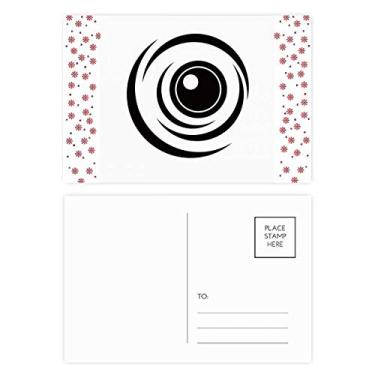 Imagem de Vector Eye Decoração Padrão Preto Natal Flor Celebração Cartão Postal Bênção Cartão Cartão de Correio