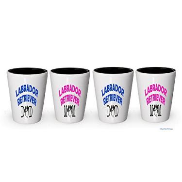 Imagem de Copo de shot Labrador Retriever Dad and Mom – Presentes para Labrador Retriever (4, casal)