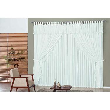 Imagem de Cortina Romance 3M Mellindre Branco Queen Tecido. Microfibra Peletizada com Voil 100% Poliéster