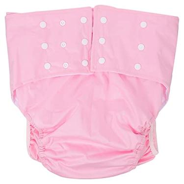 Imagem de DOITOOL Capa de fralda lavável para fraldas de algodão adulto reutilizável capa de fralda calça pano roupa íntima incontinência para idosos e pessoas com deficiência rosa