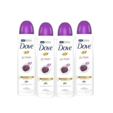 Imagem de Kit 4 Desodorante Antitranspirante Aerosol Dove Go Fresh Amora E Flor