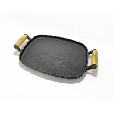 Imagem de Chapa Bifeteira De Ferro Porção Petisco Duas Alças 24X37Cm