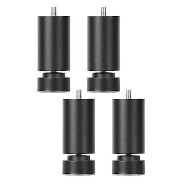 Imagem de 4 pçs pés de mesa m10 de suporte de móveis, liga de sofá de armação de cama de rosca m10 para mesas de centro mesa de jantar, Preto 25cm