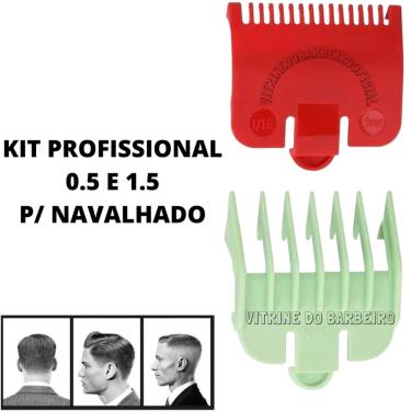 Imagem de 2 Pentes 0.5 E 1.5 Kit Disfarce Para Máquinas De Corte Kemei