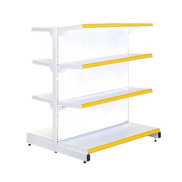 Imagem de Gôndola Prateleira para Supermercado 4 Níveis 40x30 New Plus 1,40m Central Inicial Amarelo - Sa Gôndolas