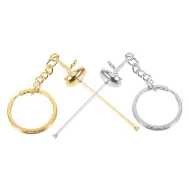 Imagem de 2 Unidades Esgrima Chaveiro Prata Banhado a Pequeno Pingente Presente Criativo Casal Acessórios Sabre Epee Folha Pingente Cerca Falsa Amantes Bolsa Decorativa Portátil