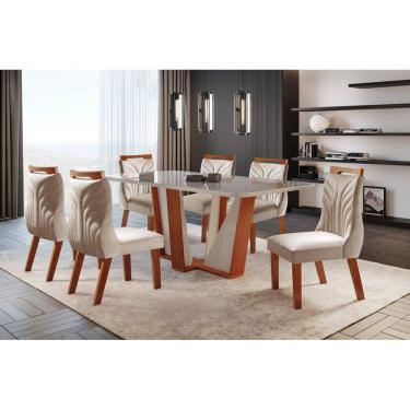 Imagem de Sala de Jantar Completa com 6 Cadeiras 1,80x0,90m - Veneza - LJ Móveis