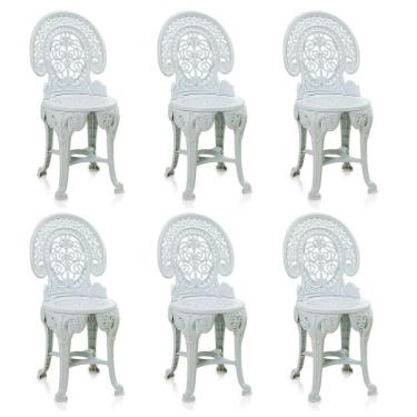 Imagem de Conjunto com 6 Cadeiras de Plástico Colonial Branco