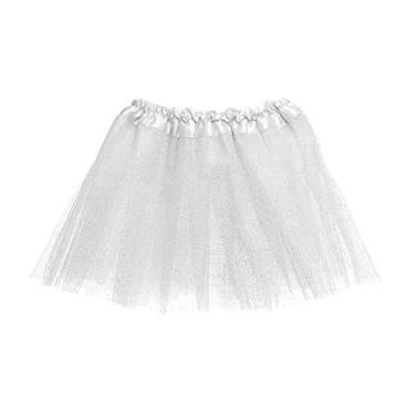 Imagem de Saia De Tule Branco C/Glitter Infantil C/1 Un