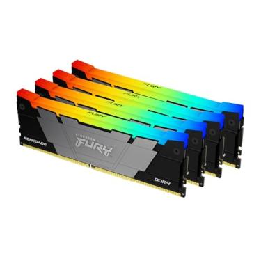 Imagem de Kingston Fury Renegade RGB 128 GB (4 x 32GB) 3600MT/s DDR4 CL18 Kit de memória de desktop de 4 | Intel XMP | AMD Ryzen | Sincronização infravermelha | KF436C18RB2AK4/128