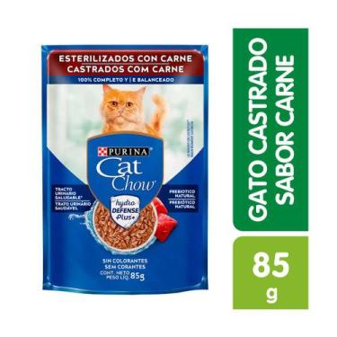 Imagem de Sachê Purina Cat Chow Para Gatos Castrados Sabor Carne 85 G