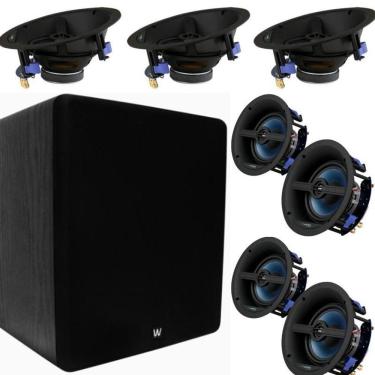 Imagem de Kit Home Theater WaveOne WIN120 + WSR120 + WSW8 175W Preto