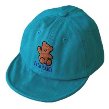 Imagem de Boné de beisebol para crianças - chapéu de sol decorativo de desenho animado para bebês boné de beisebol infantil azul-petróleo, Azul-petróleo, M