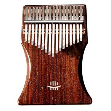 Imagem de Piano de polegar 17 teclas Kalimba, piano de dedo de bolso corpo de jacarandá, teclado de percussão de dedo com piano de martelo, piano Mbira para amantes de música (18 cm x 13 cm) jacarandá A