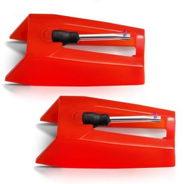 Imagem de Betus Agulha de substituição para toca-discos – Agulha de substituição para toca-discos de diamante vermelho para áudio aprimorado – Ajuste universal para Crosley, ION, Victrola, fonógrafos, Boytone