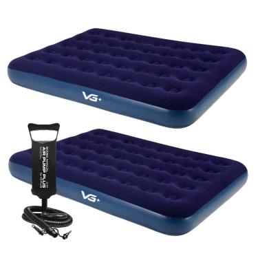 Imagem de Kit 2 Colchões Infláveis Casal Flocked Comfort com Bomba Manual Vg Plus