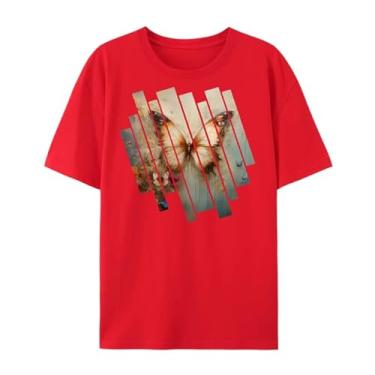 Imagem de Camisetas de arte de borboleta, camiseta fofa de verão com borboleta e flor, camiseta gráfica para homens e mulheres., 1 vermelho, XXG
