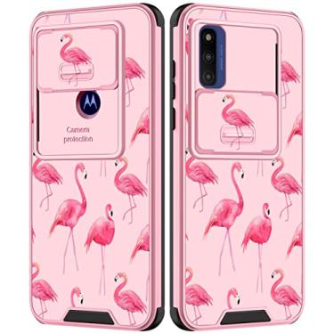 Imagem de Goocrux Capa de telefone para Moto G Pure Flamingos para mulheres capa fofa feminina rosa bonito design de animal estética com capa de câmera deslizante capas de moda exclusivas para Motorola Moto G Pure 6,5 polegadas