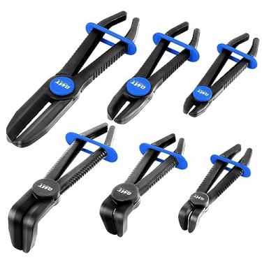 Imagem de Orion Motor Tech Alicates de mangueira, conjunto de 6 peças de alicate de aperto de mangueira para mangueiras flexíveis Manutenção de mangueiras de refrigeração de combustível de freio, alicate de