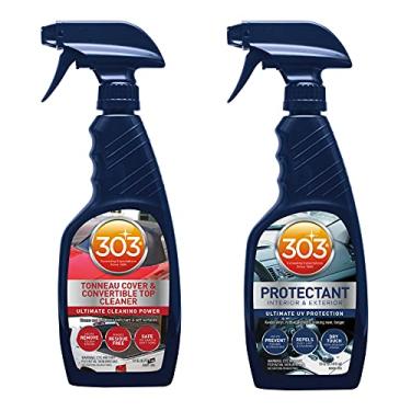Imagem de 303 Products Kit de limpeza e cuidados de vinil conversível 30510 – limpa e protege os topos de vinil – inclui tampa tonneau e limpador de topo conversível 473 ml + protetor automotivo de 473 ml, azul