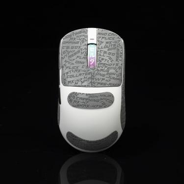 Imagem de Hokeyio Adesivo Gamer Mouse Grip Tape para VGN Dragonfly R1 Pro MAX VXE Antiderrapante Suck Sweat Pre Cut Easy Install CS Letter Gray