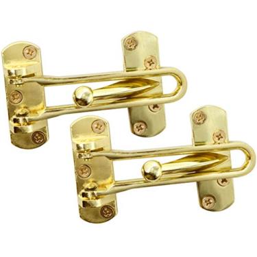 Imagem de LBY Pacote com 2 fechaduras de porta de segurança doméstica, trava de barra giratória resistente, trava de barra giratória em U, fivela antifurto, fivela de segurança, fivela de segurança, liga de