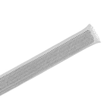 Imagem de Protetor de cabo trançado de 7,6 m - 3/10.2 cm, manga trançada expansível para TV, computador, home theater, compartimento do motor, branco