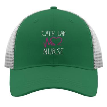 Imagem de Boné de beisebol boné de caminhoneiro de enfermeira para adolescentes retrô bordado snapback, Verde, Tamanho Único