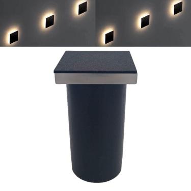 Imagem de 10 Luminárias Balizadores Spot Led SMD Em PVC De 3W Luz Branco Quente De Embutir Em Pis...