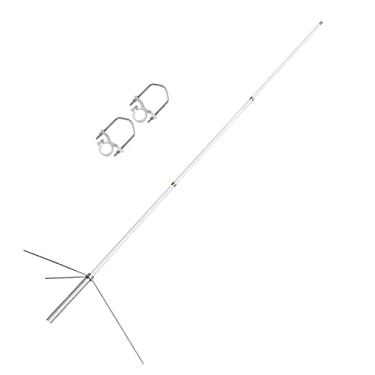 Imagem de HYSHIKRA Antena de banda dupla de fibra de vidro, antena externa de 2 metros, base de 70 cm, antena de teto 5,5/8,5dBi UHF-Fêmea (SO239) com suporte para transceptor móvel Kenwood Yaesu Motorola