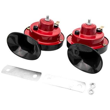 Imagem de RAGBUSCLE Buzina de caracol para carro, 1 par, buzinas de substituição universais 12V 65db para caminhões, trens, navios, caracóis elétricos para carros, motocicletas, peças eletrônicas alternativas