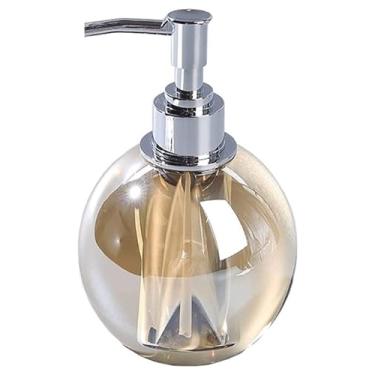Imagem de Porta Sabonete Líquido Dispensador de sabonete de cristal, prensa manual, dispensador de chuveiro de bancada 78ml/2.6oz, para shampoo de sabonete líquido para corpo Banheiro(Color:Amber)