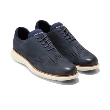 Imagem de Cole Haan 2.Zerogrand Oxfords masculino com ponta de asa a laser, Blazer azul-marinho nobuck/marfim, 12 Wide