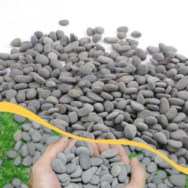 Imagem de CJGQ Pedras pretas de 3 kg para plantas, pedras decorativas de rio para suculentas, cactos, jardim, paisagismo ao ar livre, seixos de praia mexicana, pedras de aquário, cascalho para terrário de