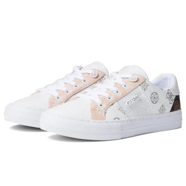 Imagem de GUESS Tênis feminino Loven, Branco/Rosa 680, 41