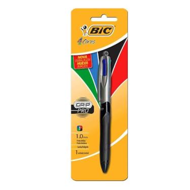Imagem de BIC, Caneta Escrita Média Retrátil, 4 Cores Clássicas, Grip Pro, 1 Unidade