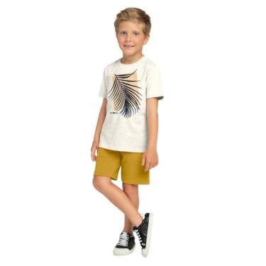 Imagem de Conjunto Infantil Menino Verão Camiseta e Bermuda Milon 2000202 (Mescla Gelo 2000202, 6)