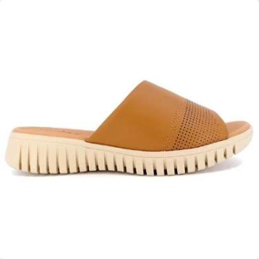 Imagem de Chinelo Slide Usaflex salto plataforma com cabedal em couro-Feminino
