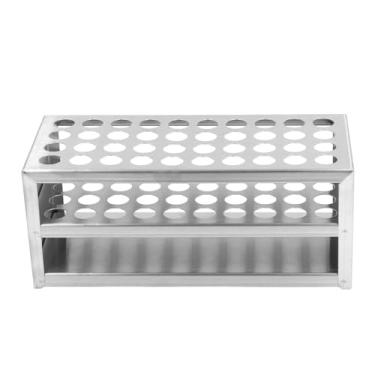 Imagem de Rack de Tubos de Ensaio de Aço Inoxidável, Rack de Tubos de Centrífuga, Rack de Suporte de Tubos de Ensaio para Laboratório e Estúdio, para Segurar Tubos de Amostra (14mm 40 furos)