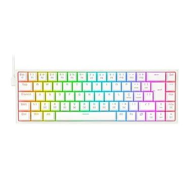 Imagem de Teclado Mecânico Gamer Redragon Castor RGB K631W-RGB ABNT2 Switch Redragon Marrom USB Removível, Branco - K631W-RGB (PT-BROWN)