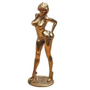 Imagem de Mini shorts de latão sexy linda estátua feminina, biquíni sexy de metal, modelo feminino, escultura, miniaturas, arte corporal, artesanato, ornamentos de mesa, decoração de carro para casa, estatuetas