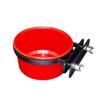 Imagem de Caneca Tigela Pote Plástica Comedouro Pássaros com Suporte Borboleta para Gaiola Viveiro Alambrados Calopsita Ring Neck Agapornis Rosela Forpus