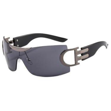 Imagem de HPIRME Óculos de sol femininos e masculinos grandes para ciclismo, óculos de sol de uma peça, óculos escuros, 2, tamanho único