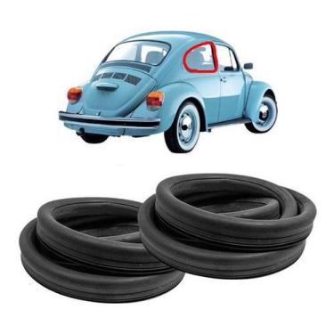 Imagem de Jogo Borracha Vidro Lateral Traseiro Fixo Fusca Sem Friso - Disk Bor