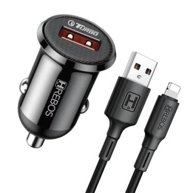 Imagem de Kit Carregador Veicular Para Celular Notebook Turbo 18W USB + Cabo Lig