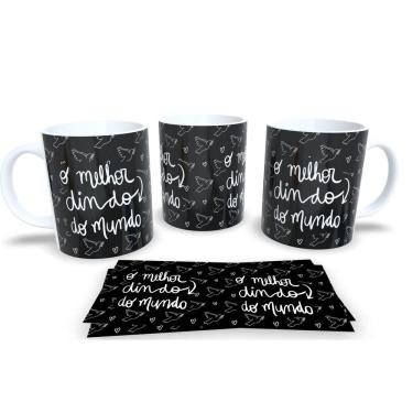 Imagem de Caneca de Porcelana Branca Personalizada Coleção Dindo e Dinda